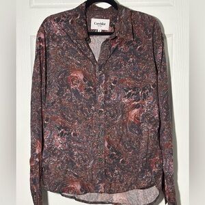 Corridor Men's Multicolor Paisley Long Sleeve Shirt NWT